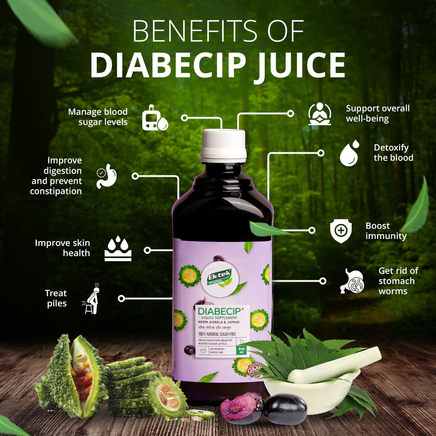 Diabecip | Neem Karela Jamun Juice | Diabetic Care