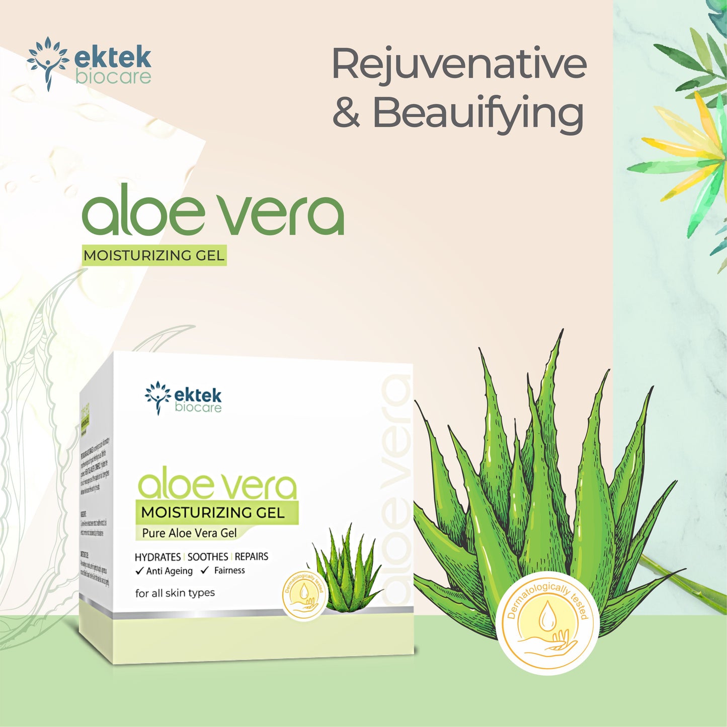 Aloe Vera Moisturizing Gel | Pure Aloe Vera | Body Care | Pack of 2