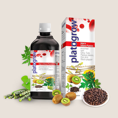 Platogrow Syrup & Tablet | Natural Platelet Booster | Blood and Platelets | 500ml