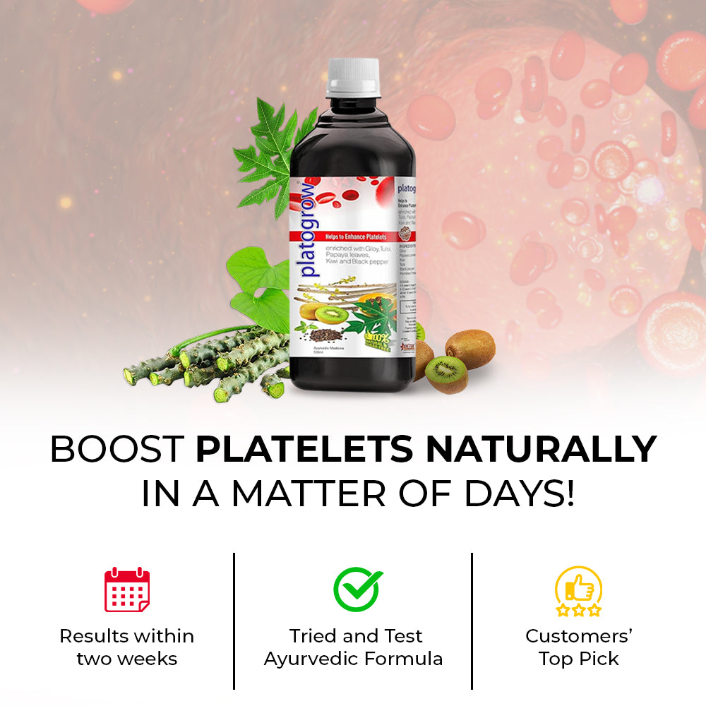 Platogrow Syrup & Tablet | Natural Platelet Booster | Blood and Platelets | 500ml