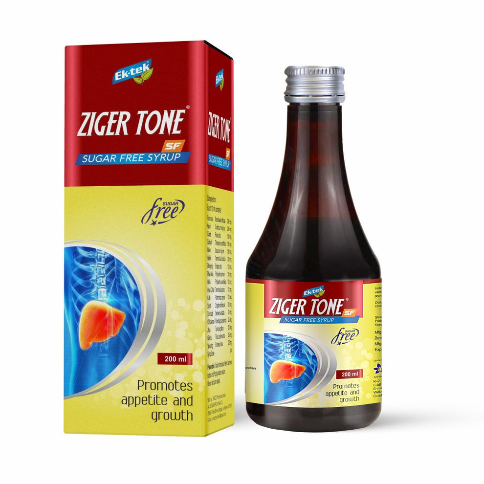 Ziger Tonic SugarFree Liver Syrup Detox and Cleanse 200ml Pack EKTEK PHARMA